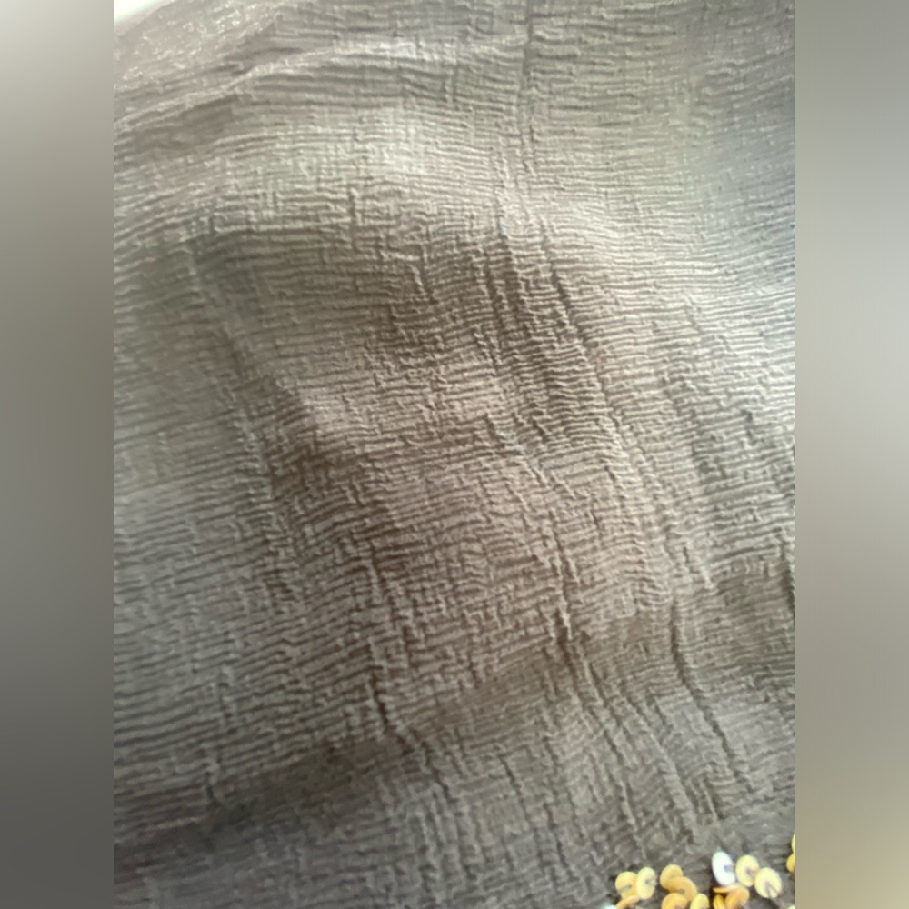 Oscar de la Renta 100% silk shawl, scarf wrap, beaded, made in India dark brown - Picture 4 of 16